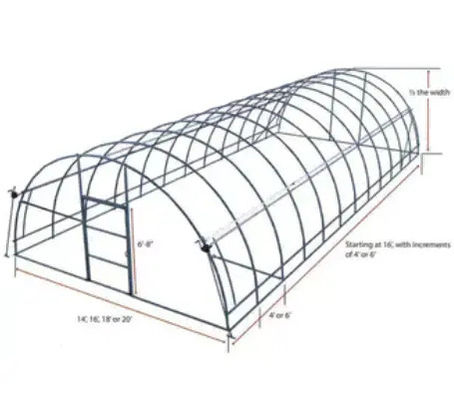 PE Plastic Film Poly Tunnel Greenhouse Single Span For Tomato Vegetable Flower